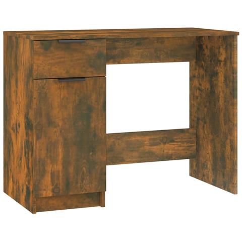 Scrivania Rovere Fumo 100x50x75 Cm In Legno Multistrato - Foto 1