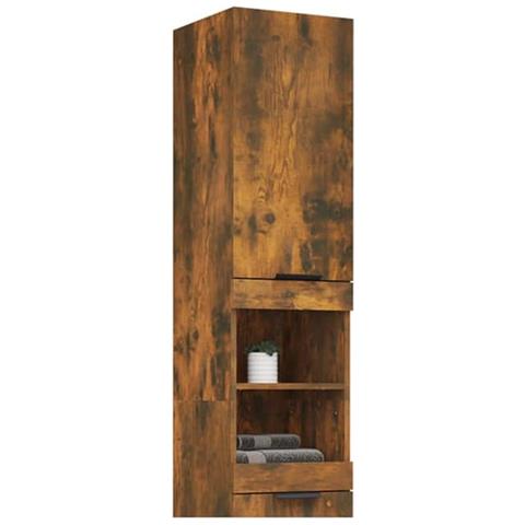 Armadietto Bagno Rovere Fumo 32x34x188,5cm In Legno Multistrato - Foto 9