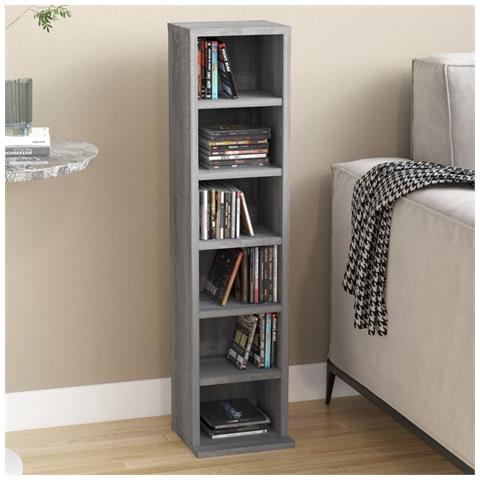 Mobile Porta CD Grigio Sonoma 21x20x88 cm in Legno Multistrato - Foto 2