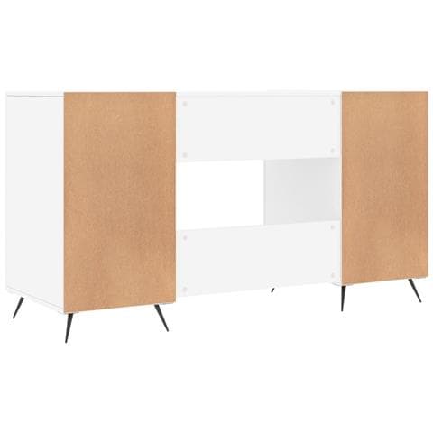 Scrivania Bianca 140x50x75 Cm In Legno Multistrato - Foto 10