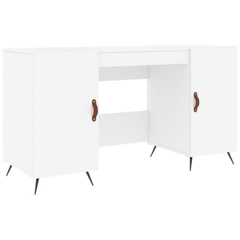 Scrivania Bianca 140x50x75 Cm In Legno Multistrato - Foto 1