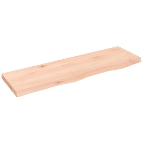 Piano Bagno 100x30x (2-4) cm in Legno Massello Non Trattato - Foto 1