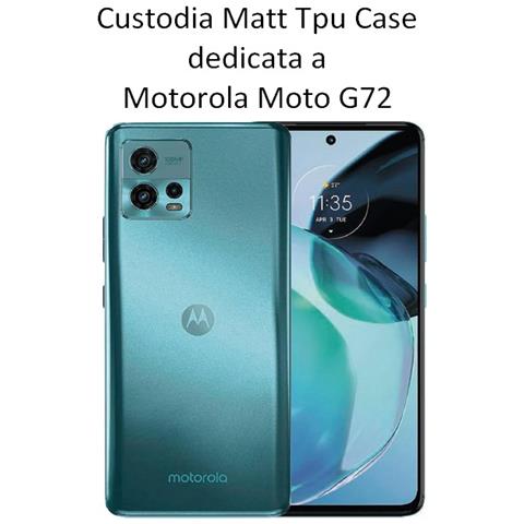 Custodia Tpu Silicone Cover Case Per Motorola Moto G72 Black - Foto 2