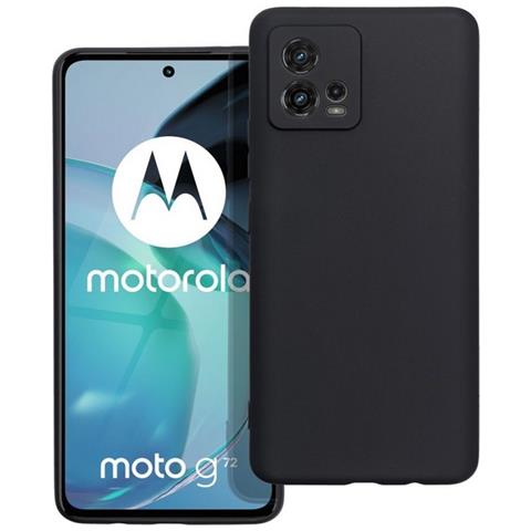 Custodia Tpu Silicone Cover Case Per Motorola Moto G72 Black - Foto 1