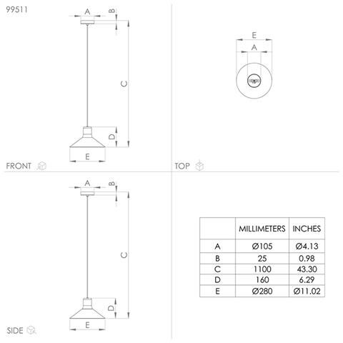 Lampadario Industrial Abreosa 1 Luce Metallo Nero E Grigio - Foto 2