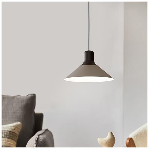 Lampadario Industrial Abreosa 1 Luce Metallo Nero E Grigio - Foto 1
