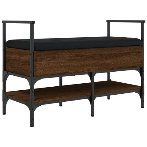 Panca Porta Scarpe Rovere Marrone 85,5x42x57,5 Cm - Foto 2