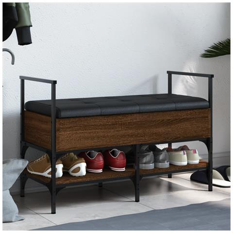 Panca Porta Scarpe Rovere Marrone 85,5x42x57,5 Cm - Foto 1