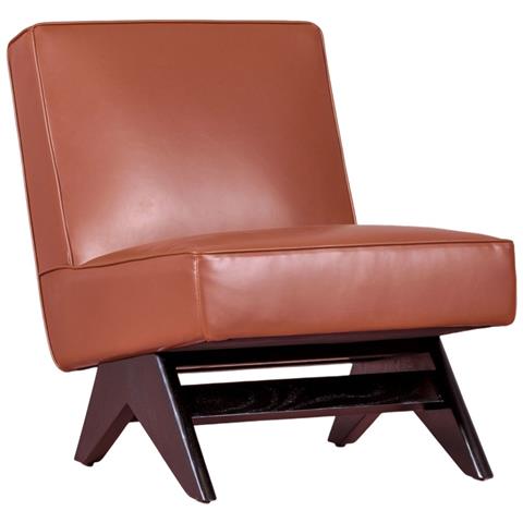 Poltrona Vintage In Legno Di Frassino E Rivestita In Similpelle - West - Foto 1