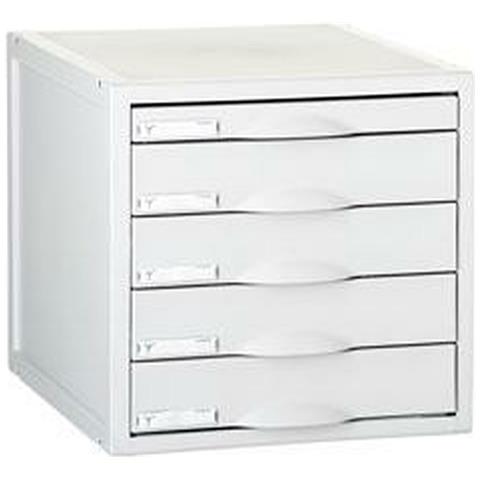 Classificatore Modulare Archisystem 5 Cassetti 35,6 X 31,6 X 20,3 Cm Grigio Plastica - Foto 1