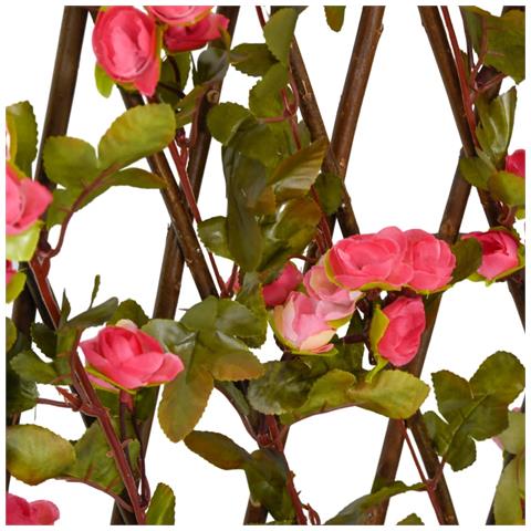 Traliccio Edera Artificiale Espandibile 5pz Rosa Scuro 180x60cm - Foto 2