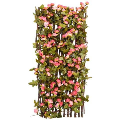 Traliccio Edera Artificiale Espandibile 5pz Rosa Scuro 180x60cm - Foto 7
