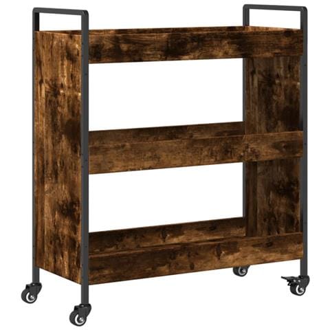 Carrello Da Cucina Rovere Fumo 70x30x82 Cm In Legno Multistrato - Foto 2
