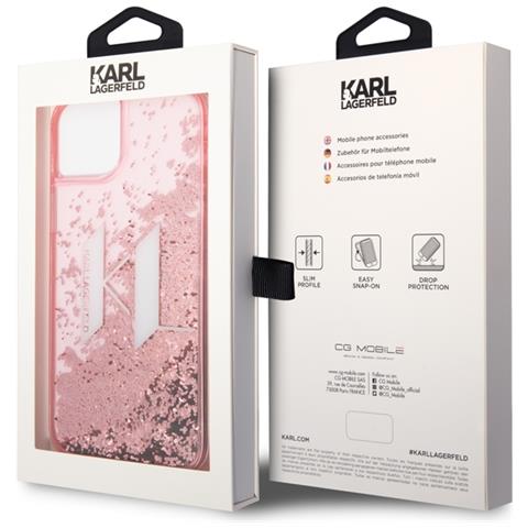 Cover Per Iphone 14 Floating Kl Glitter, Rosa - Foto 3