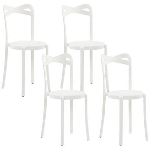 Set Di 4 Sedie In Plastica Bianco Camogli - Foto 2