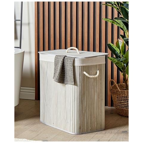 Cestino Kandy Legno Di Bambù Grigio Chiaro 100 L - Foto 8
