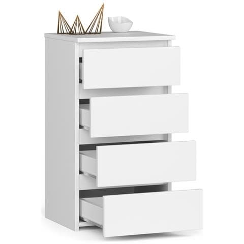 Cassettiera CL4, 4 cassetti, 40x35x74 cm, Colore Bianco - Foto 2