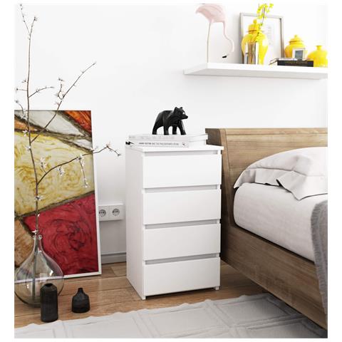 Cassettiera CL4, 4 cassetti, 40x35x74 cm, Colore Bianco - Foto 5