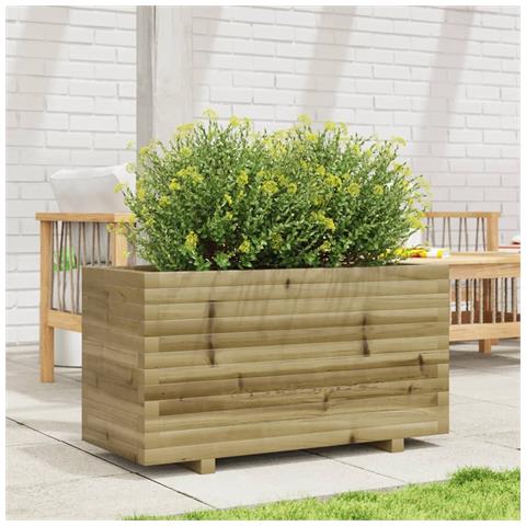Fioriera Da Giardino 90x40x49,5 Cm In Legno Di Pino Impregnato - Foto 3