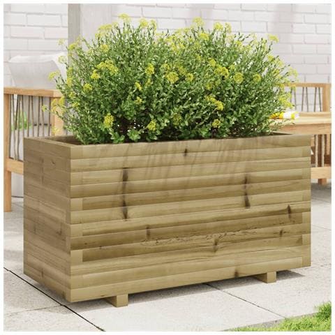 Fioriera Da Giardino 90x40x49,5 Cm In Legno Di Pino Impregnato - Foto 1