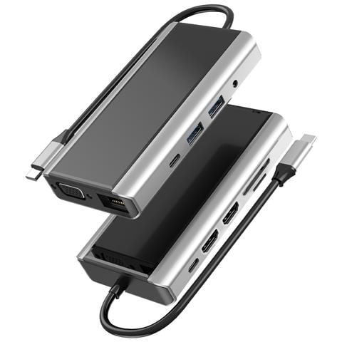 Hub Usb C 11 In 1 Con Usb 3.0, Hdmi, Rj45, Lettore Di Schede Sd /tf, Ricarica Pd Da 100 W - Foto 1