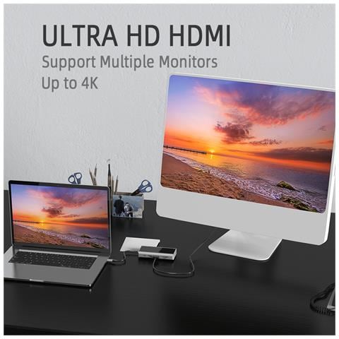 Hub Usb C 11 In 1 Con Usb 3.0, Hdmi, Rj45, Lettore Di Schede Sd /tf, Ricarica Pd Da 100 W - Foto 6