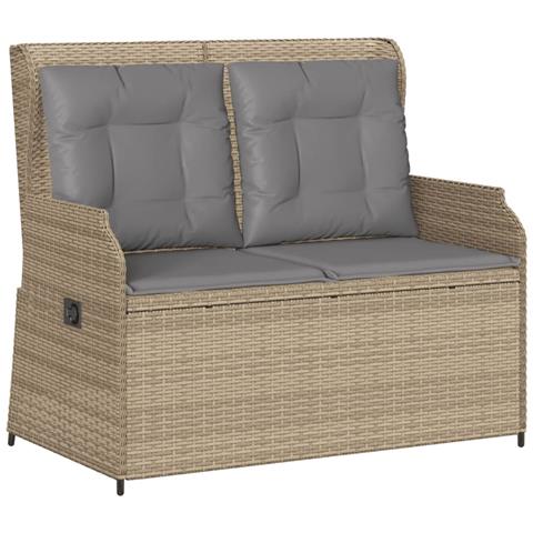 Set Divani Da Giardino 3 Pz Con Cuscini In Polyrattan Beige - Foto 2