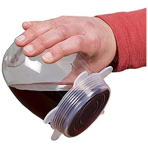 Set Da 6 Coperchi In Silicone Estensibili Di Diverse Dimensioni Microonde Frigo - Foto 6