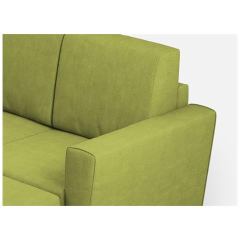 Divano Yasel 2 Posti Medio (due Sedute Da 70cm) + Pouf Misure Esterne L. 172 P. 145 Colore Verde - Foto 2