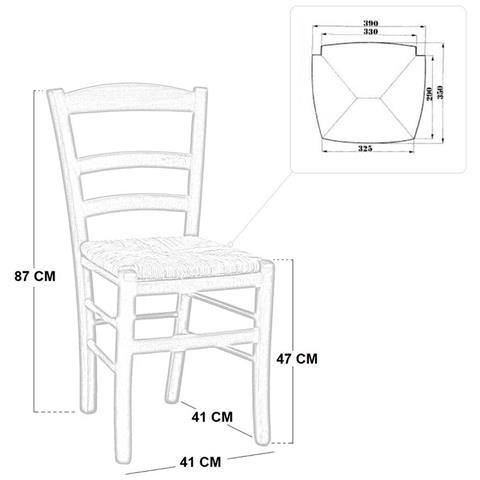 Sedia In Legno Paesana Noce Scuro Con Seduta In Paglia Di Riso - Foto 5