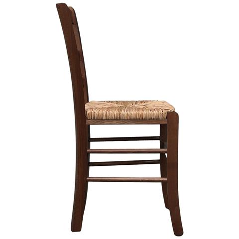 Sedia In Legno Paesana Noce Scuro Con Seduta In Paglia Di Riso - Foto 2