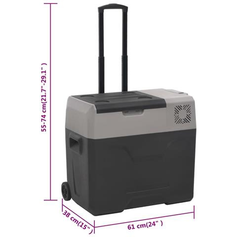 Borsa Frigo con Ruote Adattatore Nera Grigia 50 L Polipropilene - Foto 2