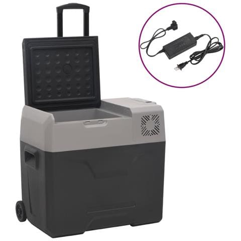 Borsa Frigo con Ruote Adattatore Nera Grigia 50 L Polipropilene - Foto 1