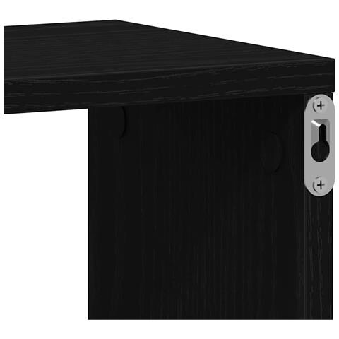 Mensole Parete Cubo 2 pz Rovere Nero 100x15x30 cm Multistrato - Foto 2