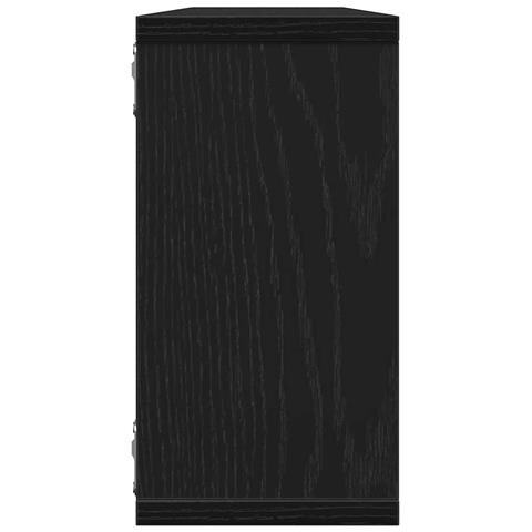 Mensole Parete Cubo 2 pz Rovere Nero 100x15x30 cm Multistrato - Foto 9