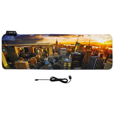 Tappetino Rgb Mouse Tastiera 800 X 300 X 4mm Con Mappa Di New York Scrivania Pc - Foto 1