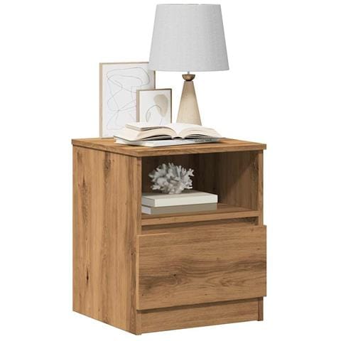 Comodini 2 Pz Rovere Artigianale 40x40x50 Cm Legno Multistrato - Foto 1