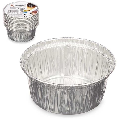 Set Di 10 Stampi Per Flan In Alluminio Rotondi - Foto 1