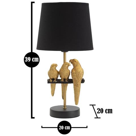 Lampada Da Tavolo Pappagallo 2 - Nero - Metallo - 20x20x39 Cm - Foto 5