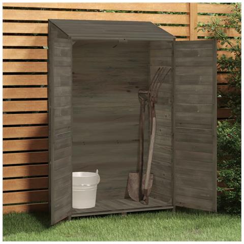 Capanno Giardino Antracite 102x52x174,5 Cm Legno Massello Abete - Foto 2