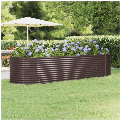 Letto Giardino Acciaio Verniciato Polvere 322x100x68 Cm Marone - Foto 6