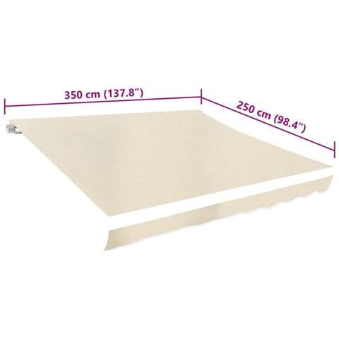 Tendone Parasole In Tela Crema 350x250 Cm - Foto 4