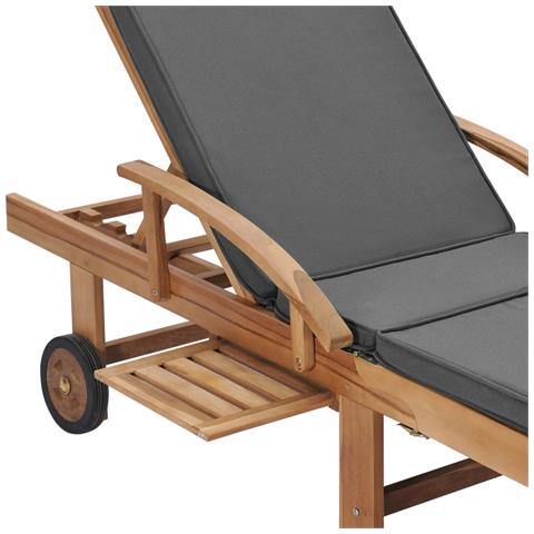 Lusso Casadino -  Lettini Prendisole Con Cuscini 2 Pz Legno Di Teak Grigio Scuro - Foto 8