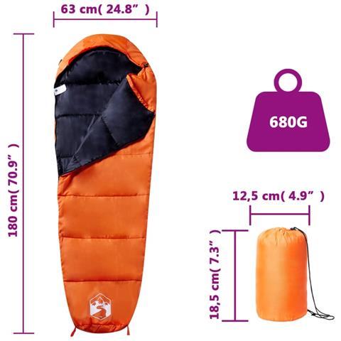 Sacco a Pelo Mummia da Campeggio per Adulti 3 Stagioni - Foto 5