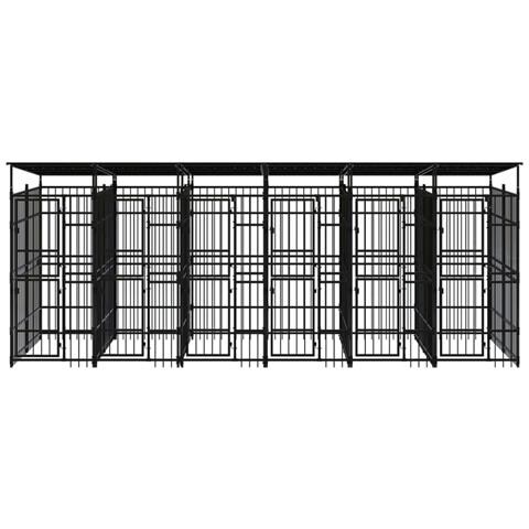 Gabbia per Cani da Esterno con Tetto in Acciaio 11,06 m² - Foto 2