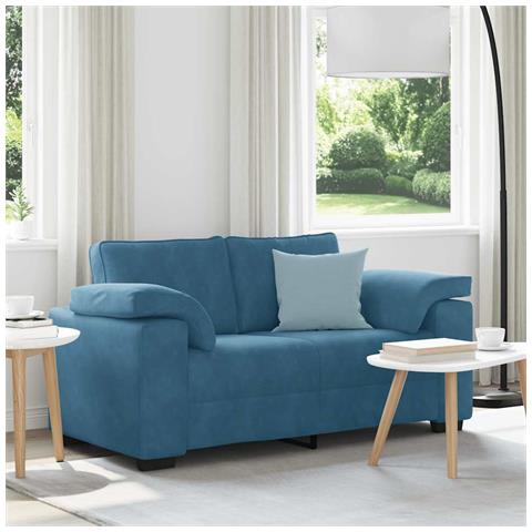 Divano Divanetto Blu 120 cm in Velluto - Foto 2