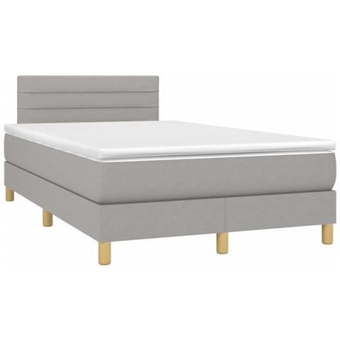 Giroletto a Molle con Materasso Grigio Chiaro 120x190cm Tessuto - Foto 1