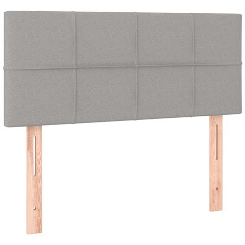 Letto a Molle Materasso e LED Grigio Chiaro 120x190 cm Tessuto - Foto 9