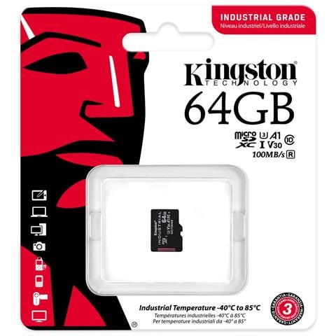 Kingston Technology Industrial, 64 GB, MicroSDXC, Classe 10, UHS-I, Class 3 (U3), V30 - Foto 2