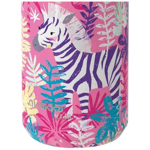 Bottiglia Termica 330ml Modello Solid Kids Con Tracolla E Motivo Zebra, Rosa - Foto 5